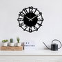Wallity Enzoclock - S006 Reloj de pared decorativo de metal negro